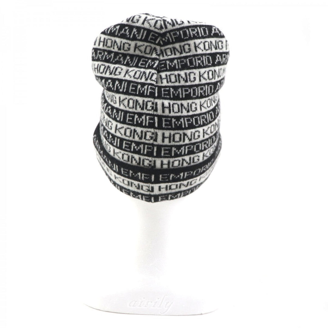 EMPORIO ARMANI Scarf Main: 50% wool, Main: 50% acrylic, Main: 35% polyester, Main: 30% wool White black gray mens Used Authentic