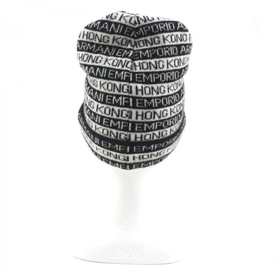 EMPORIO ARMANI Scarf Main: 50% wool, Main: 50% acrylic, Main: 35% polyester, Main: 30% wool White black gray mens Used Authentic
