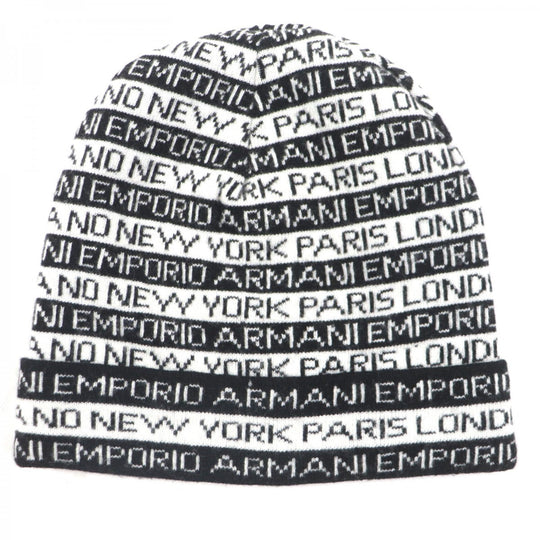 EMPORIO ARMANI Scarf Main: 50% wool, Main: 50% acrylic, Main: 35% polyester, Main: 30% wool White black gray mens Used Authentic