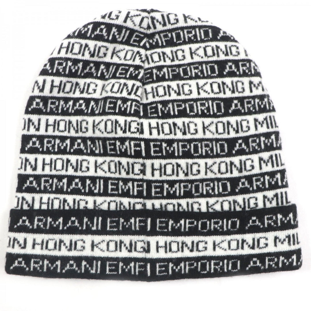 EMPORIO ARMANI Scarf Main: 50% wool, Main: 50% acrylic, Main: 35% polyester, Main: 30% wool White black gray mens Used Authentic