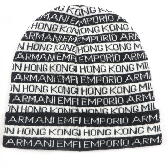 EMPORIO ARMANI Scarf Main: 50% wool, Main: 50% acrylic, Main: 35% polyester, Main: 30% wool White black gray mens Used Authentic