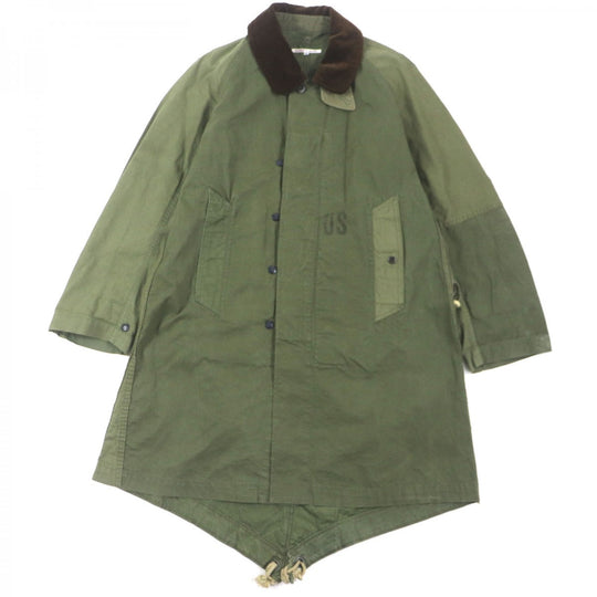 Rebuild by Needles Mod coat Main: 100% cotton, Part: 100% cotton khaki ARMY TENT BAL COLLAR COAT mens XS Used Authentic