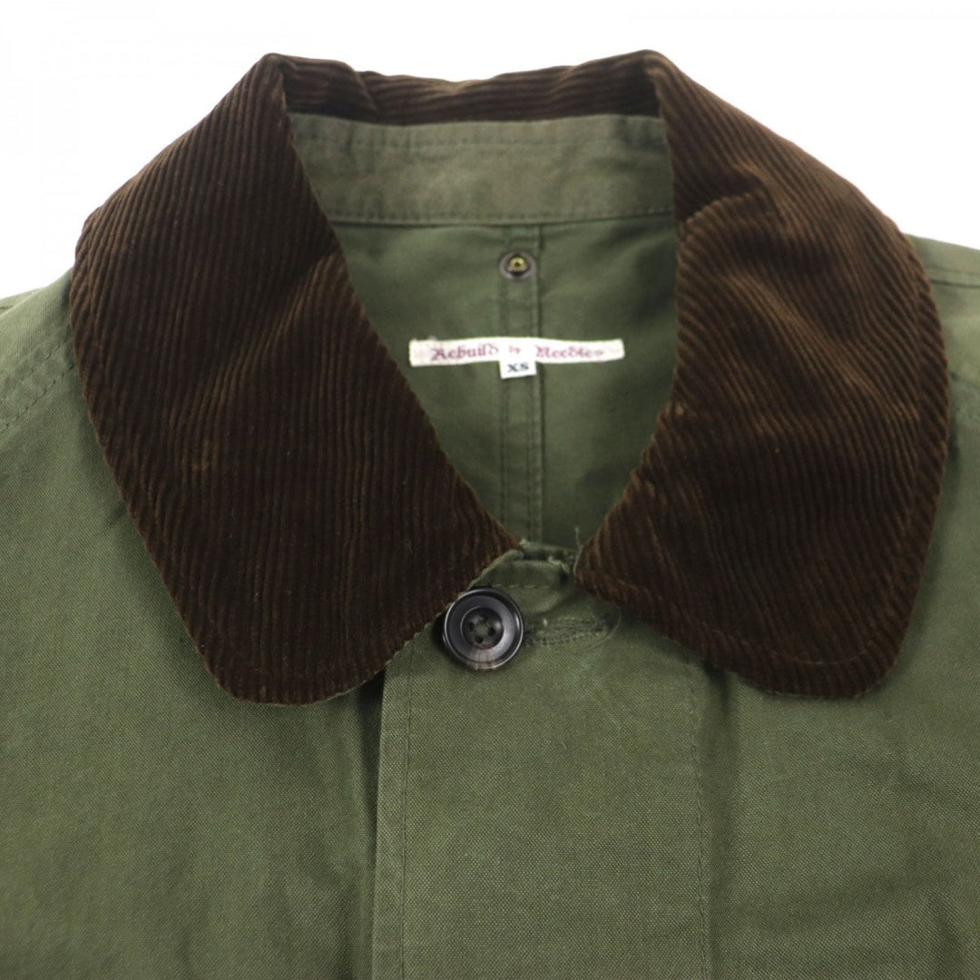 Rebuild by Needles Mod coat Main: 100% cotton, Part: 100% cotton khaki ARMY TENT BAL COLLAR COAT mens XS Used Authentic