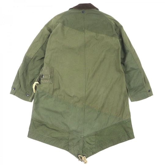 Rebuild by Needles Mod coat Main: 100% cotton, Part: 100% cotton khaki ARMY TENT BAL COLLAR COAT mens XS Used Authentic