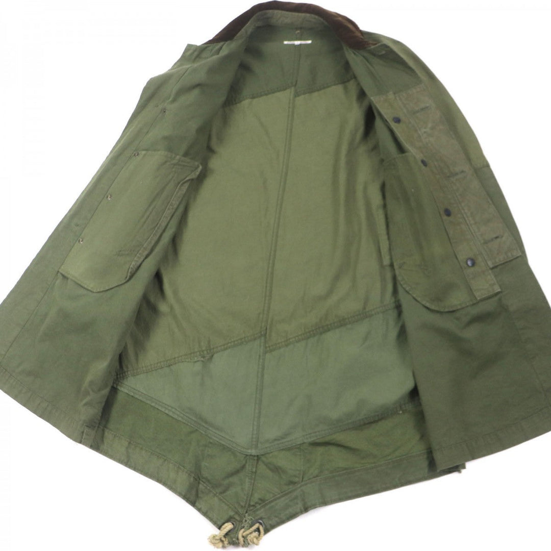Rebuild by Needles Mod coat Main: 100% cotton, Part: 100% cotton khaki ARMY TENT BAL COLLAR COAT mens XS Used Authentic