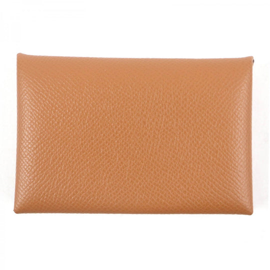 HERMES Coin case Main�FEpsom caramel Calvi mens(Unisex) Used Authentic