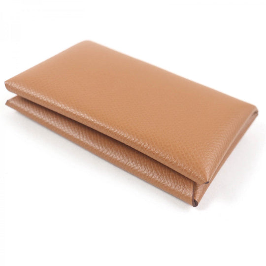 HERMES Coin case Main�FEpsom caramel Calvi mens(Unisex) Used Authentic