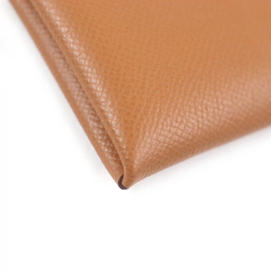 HERMES Coin case Main�FEpsom caramel Calvi mens(Unisex) Used Authentic