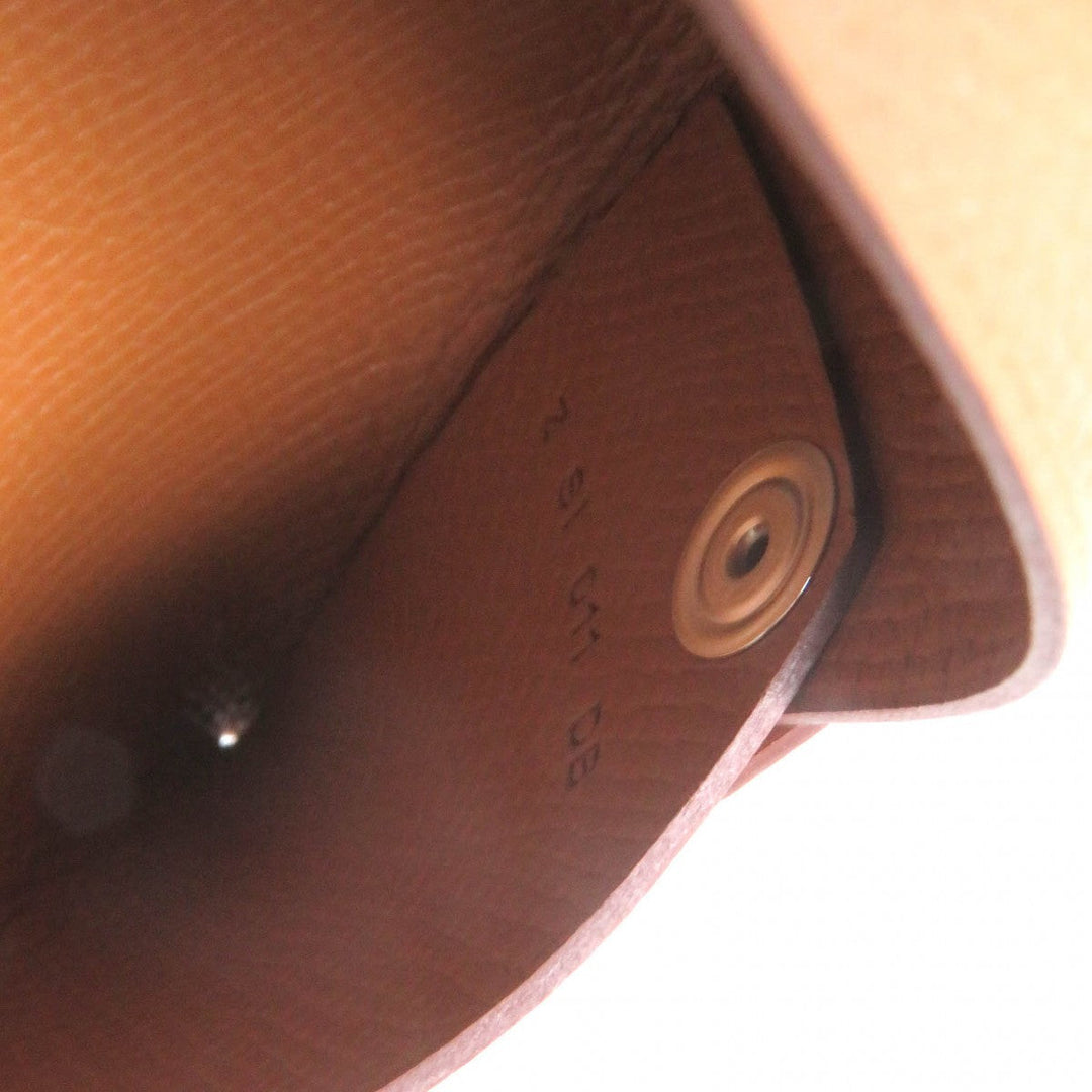 HERMES Coin case Main�FEpsom caramel Calvi mens(Unisex) Used Authentic