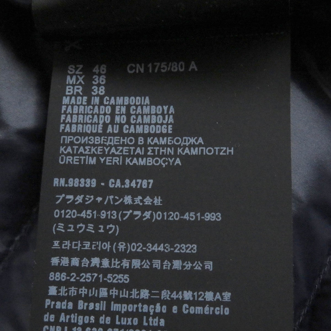 PRADA Down jacket SGA506 Main: 100% polyamide (nylon), Filling: 90% down, Filling: 10% feather, Partially recycled polyester Navy mens 46 Used Authentic