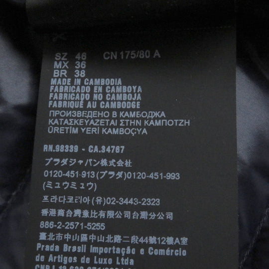 PRADA Down jacket SGA506 Main: 100% polyamide (nylon), Filling: 90% down, Filling: 10% feather, Partially recycled polyester Navy mens 46 Used Authentic