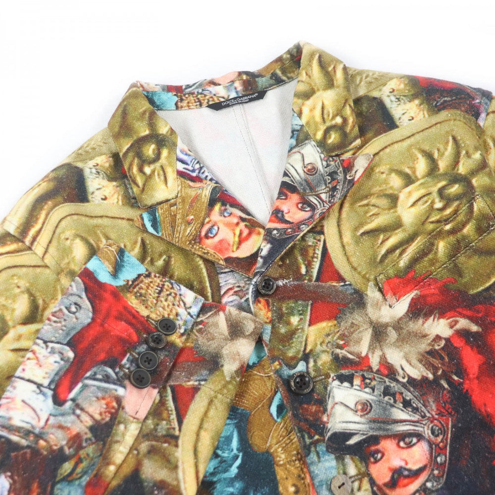 DOLCE&GABBANA tailored jacket Main: 56% linen, Main: 44% cotton multicolor mens 48 Used Authentic