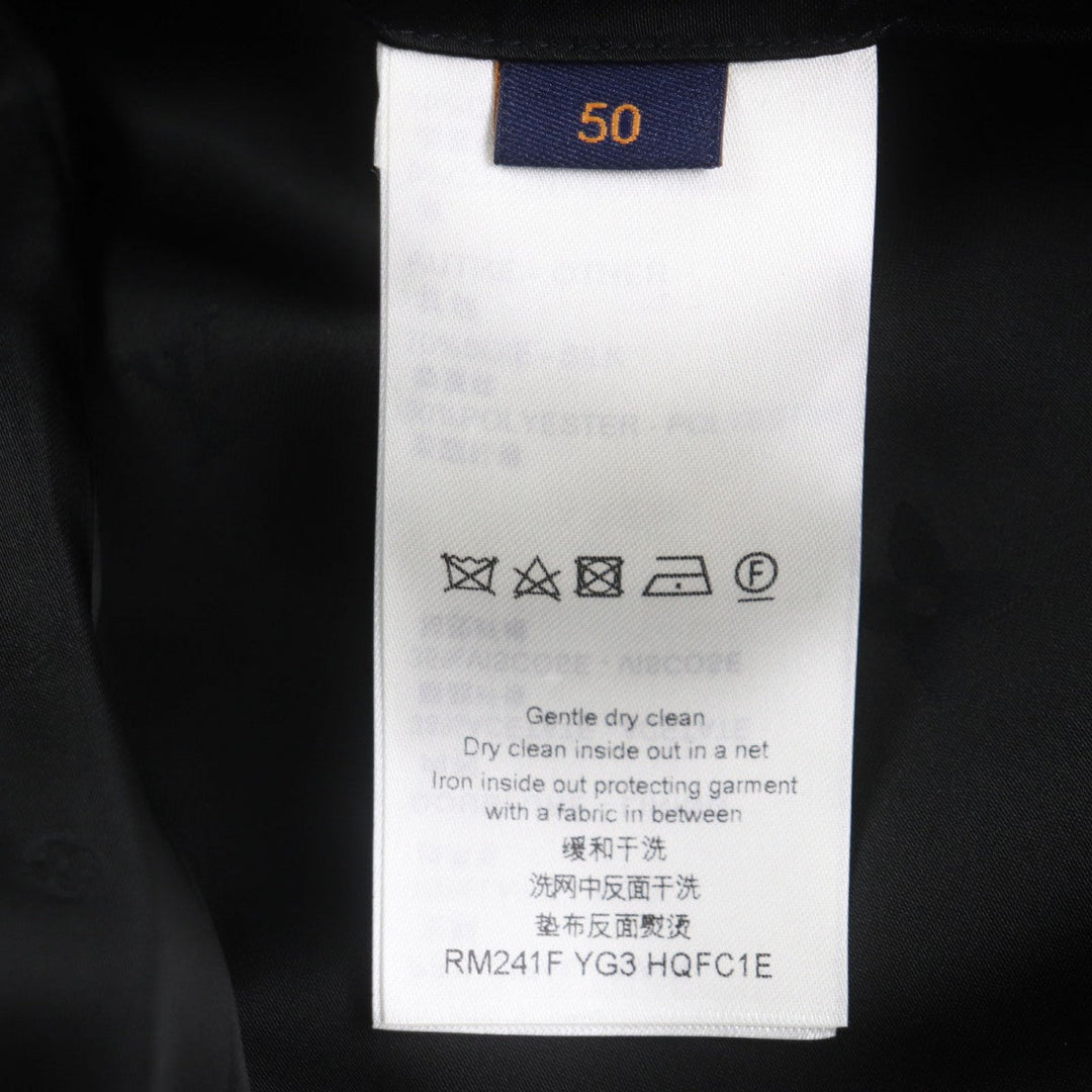 LOUIS VUITTON coat HQFC1E Outer: 100% wool, Lining: 38% acetate, Lining: 35% rayon, Lining: 18% cupra, Lining: 9% cotton black mens 50 Used Authentic