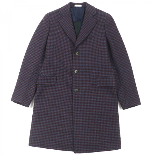 BOGLIOLI Chester coat C3401P Outer: 100% wool, Lining: 100% cupra Bordeaux Navy mens 48 Used Authentic