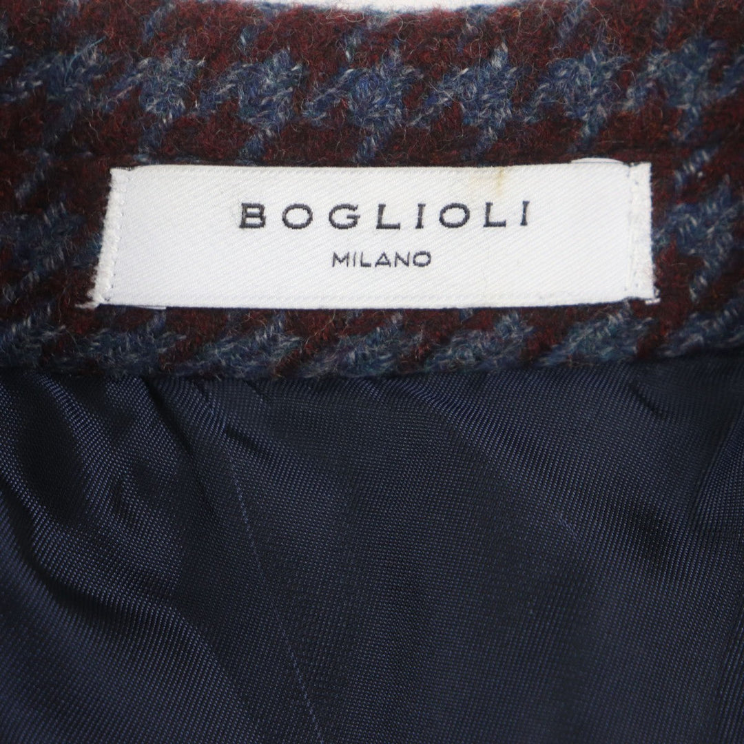 BOGLIOLI Chester coat C3401P Outer: 100% wool, Lining: 100% cupra Bordeaux Navy mens 48 Used Authentic
