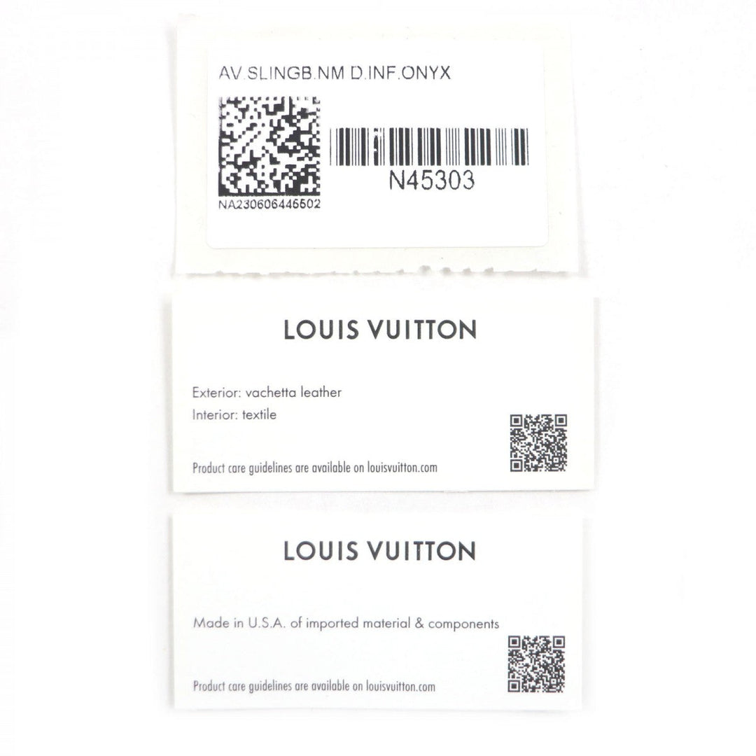 LOUIS VUITTON Sling bag N45303 Main: Damier Infinie Onyx black Damier Anfini Avenue Sling Bag mens Used Authentic