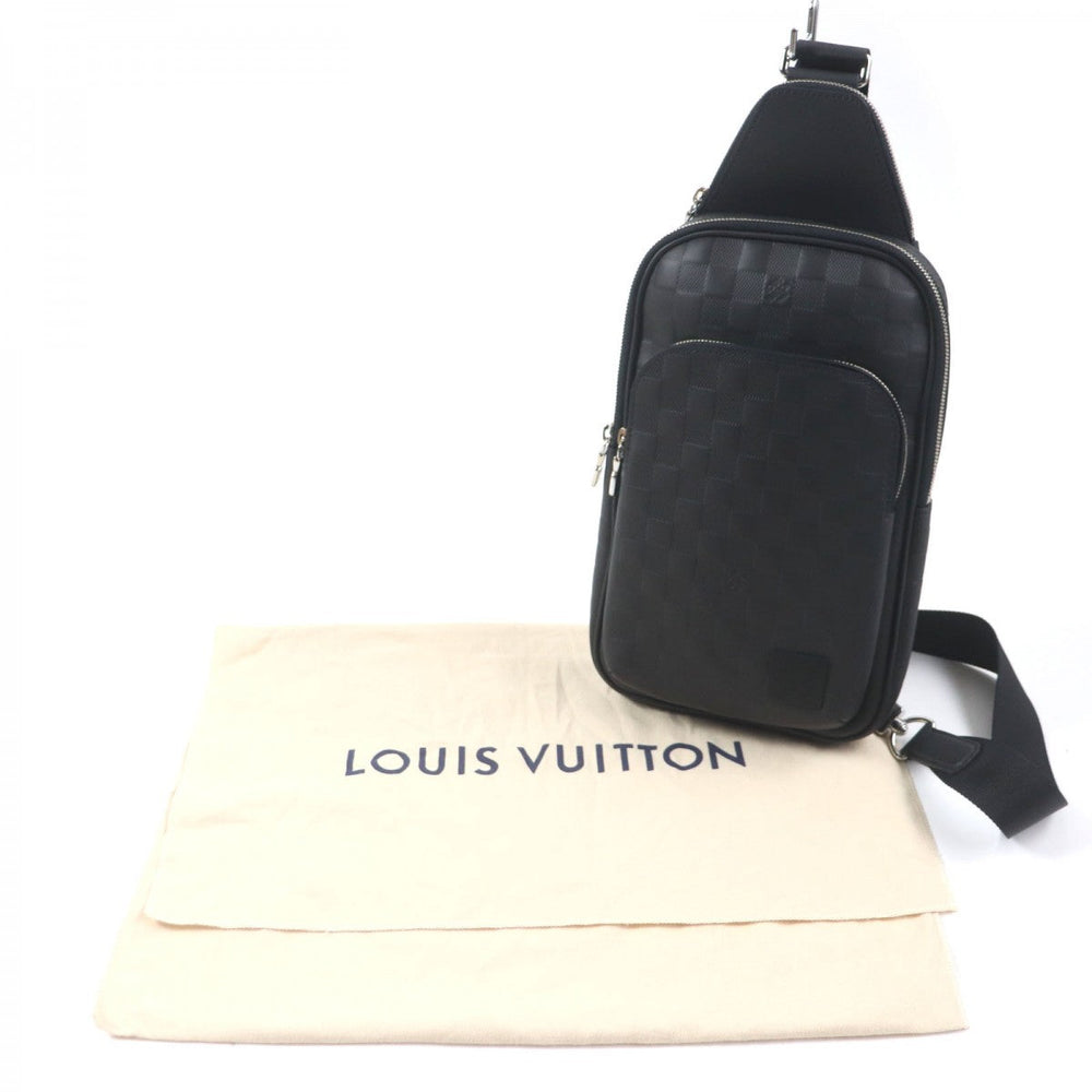 LOUIS VUITTON Sling bag N45303 Main: Damier Infinie Onyx black Damier Anfini Avenue Sling Bag mens Used Authentic