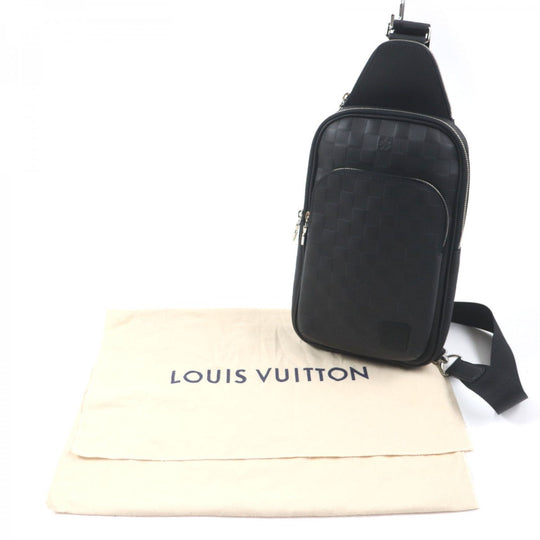 LOUIS VUITTON Sling bag N45303 Main: Damier Infinie Onyx black Damier Anfini Avenue Sling Bag mens Used Authentic