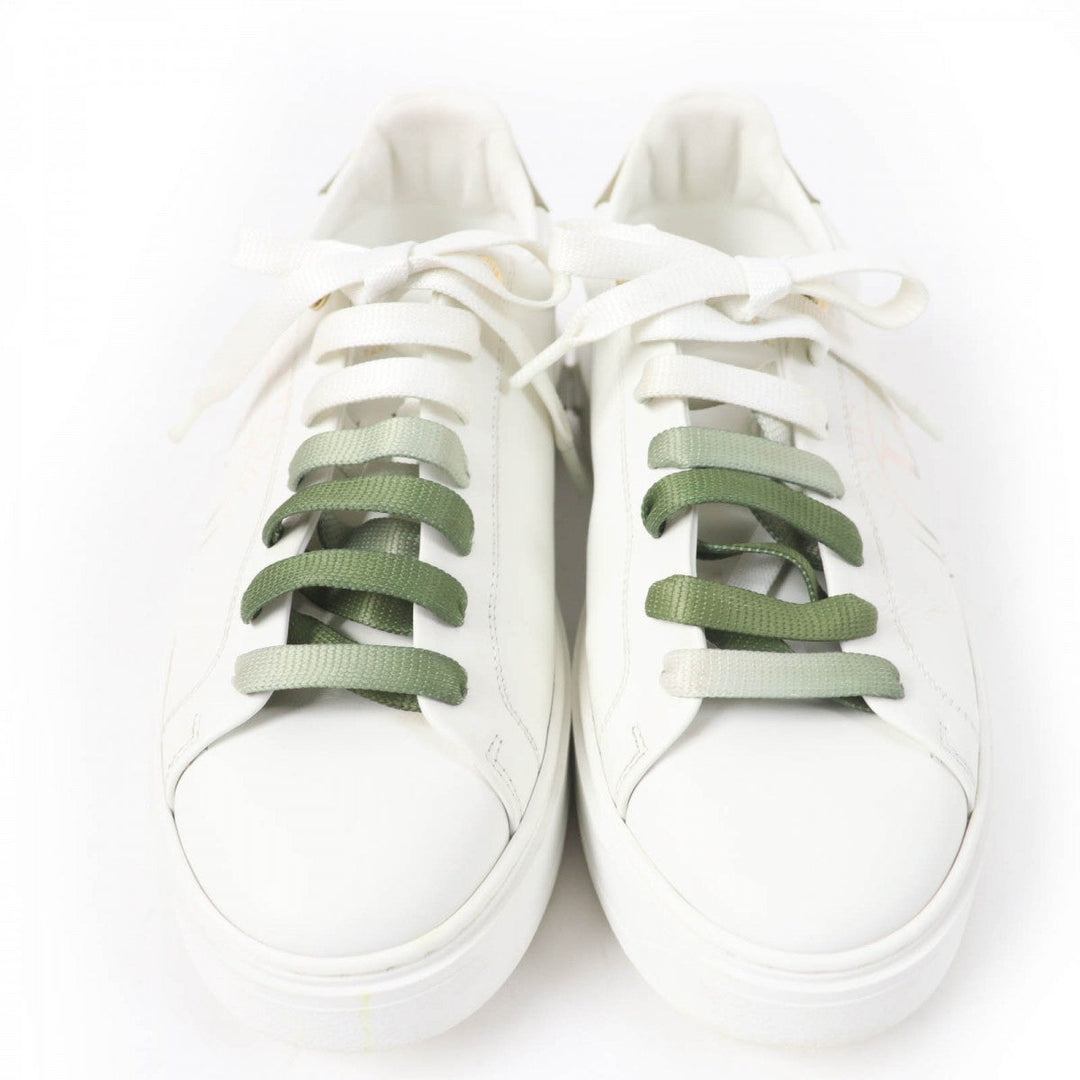 LOUIS VUITTON Low cut sneakers leather white timeout line 37.5