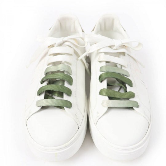 LOUIS VUITTON Low cut sneakers leather white timeout line 37.5