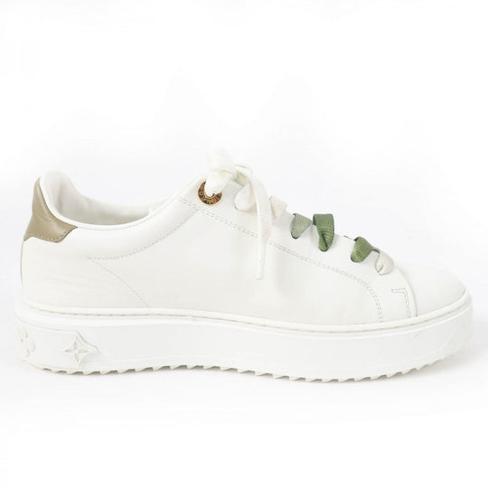 LOUIS VUITTON Low cut sneakers leather white timeout line 37.5