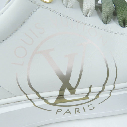 LOUIS VUITTON Low cut sneakers leather white timeout line 37.5