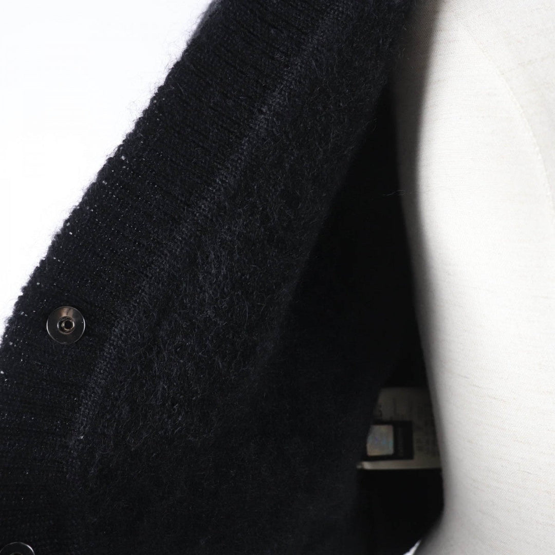 FENDI cardigan FZC839 Main: 46% mohair, 32% nylon, 20% rayon, 2% wool black Women 38 Used Authentic