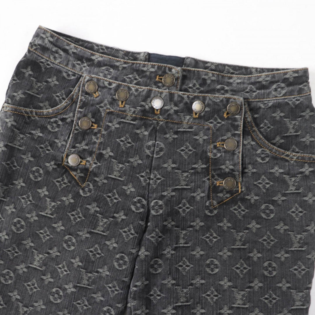 LOUIS VUITTON Denim pants Main: 100% cotton indigo black Women 38 Used Authentic