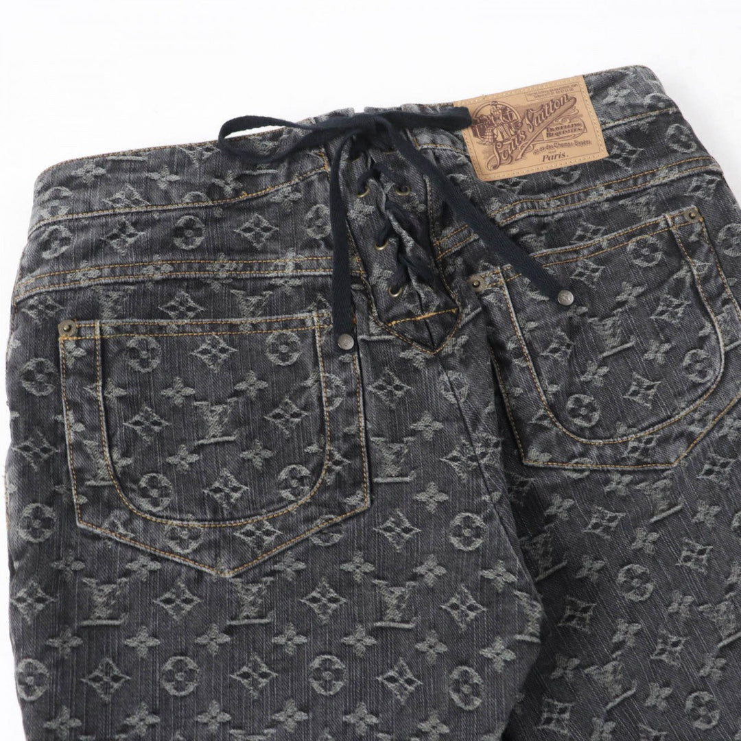 LOUIS VUITTON Denim pants Main: 100% cotton indigo black Women 38 Used Authentic