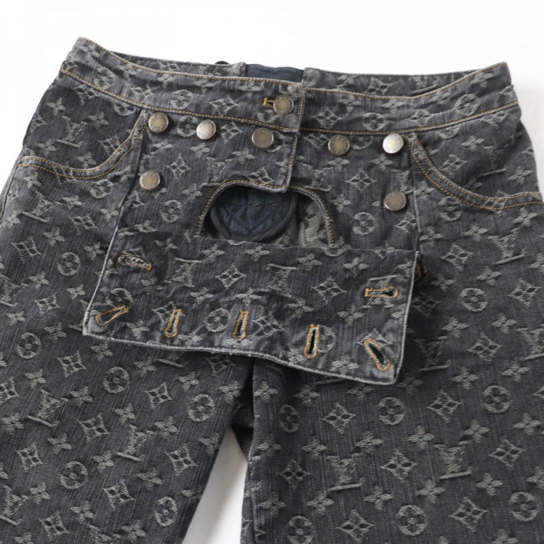 LOUIS VUITTON Denim pants Main: 100% cotton indigo black Women 38 Used Authentic