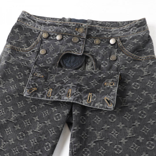 LOUIS VUITTON Denim pants Main: 100% cotton indigo black Women 38 Used Authentic