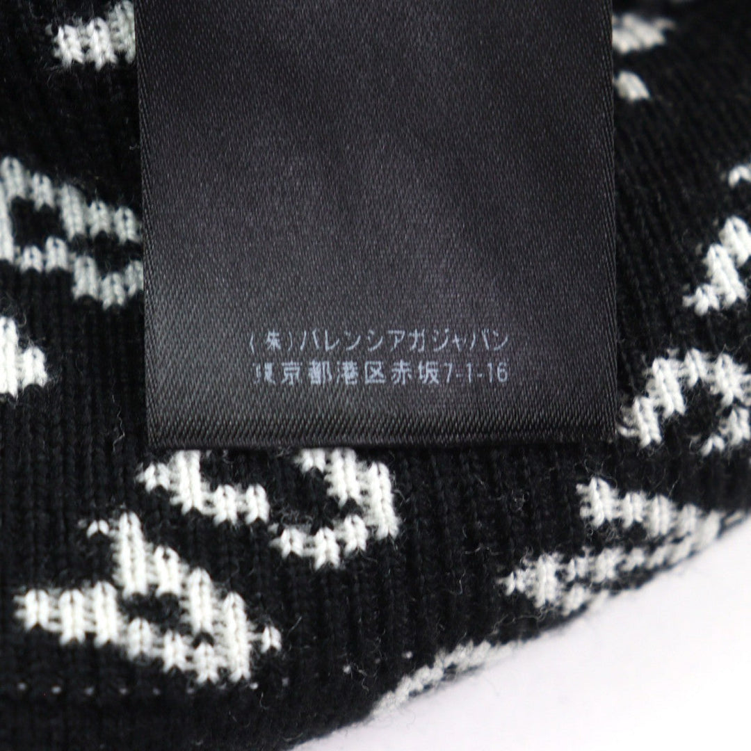 BALENCIAGA knit 641734 Outer material: 97% wool, Outer material: 2% nylon, Outer material: 1% polyurethane, Outer material: 100% polyester, Part: 100% polyester Black White mens XS Used Authentic
