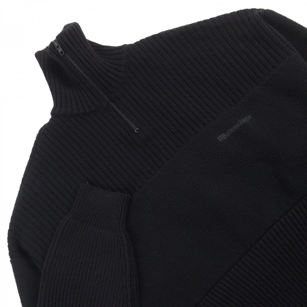 BALENCIAGA knit 641734 Outer material: 97% wool, Outer material: 2% nylon, Outer material: 1% polyurethane, Outer material: 100% polyester, Part: 100% polyester Black White mens XS Used Authentic