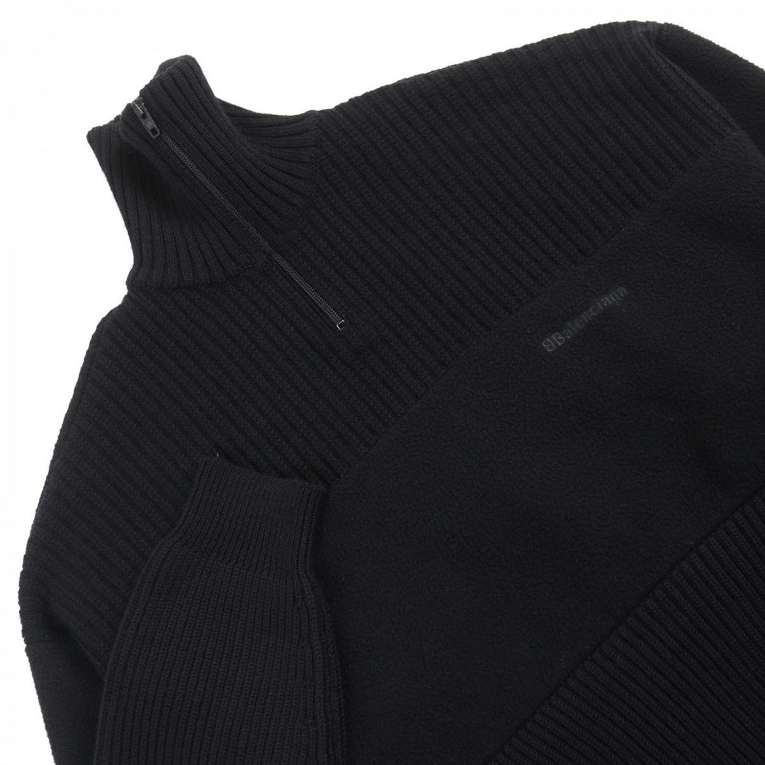 BALENCIAGA knit 641734 Outer material: 97% wool, Outer material: 2% nylon, Outer material: 1% polyurethane, Outer material: 100% polyester, Part: 100% polyester Black White mens XS Used Authentic