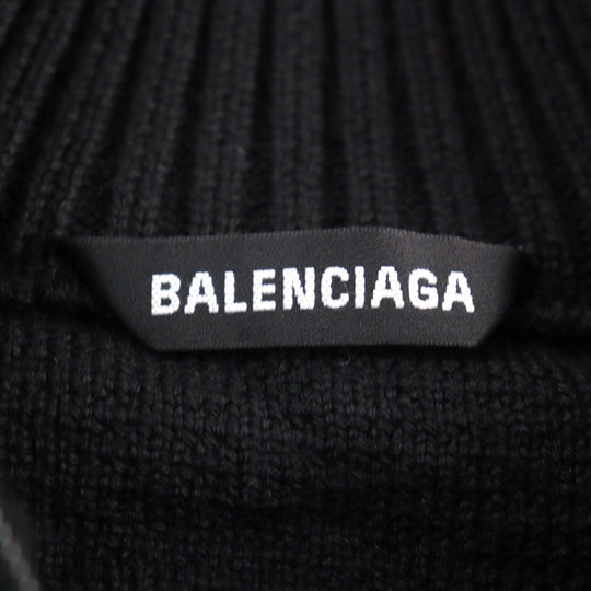 BALENCIAGA knit 641734 Outer material: 97% wool, Outer material: 2% nylon, Outer material: 1% polyurethane, Outer material: 100% polyester, Part: 100% polyester Black White mens XS Used Authentic