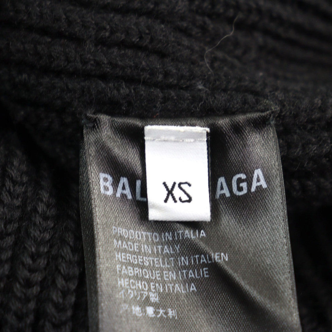 BALENCIAGA knit 641734 Outer material: 97% wool, Outer material: 2% nylon, Outer material: 1% polyurethane, Outer material: 100% polyester, Part: 100% polyester Black White mens XS Used Authentic