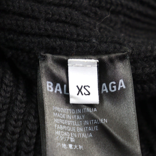 BALENCIAGA knit 641734 Outer material: 97% wool, Outer material: 2% nylon, Outer material: 1% polyurethane, Outer material: 100% polyester, Part: 100% polyester Black White mens XS Used Authentic