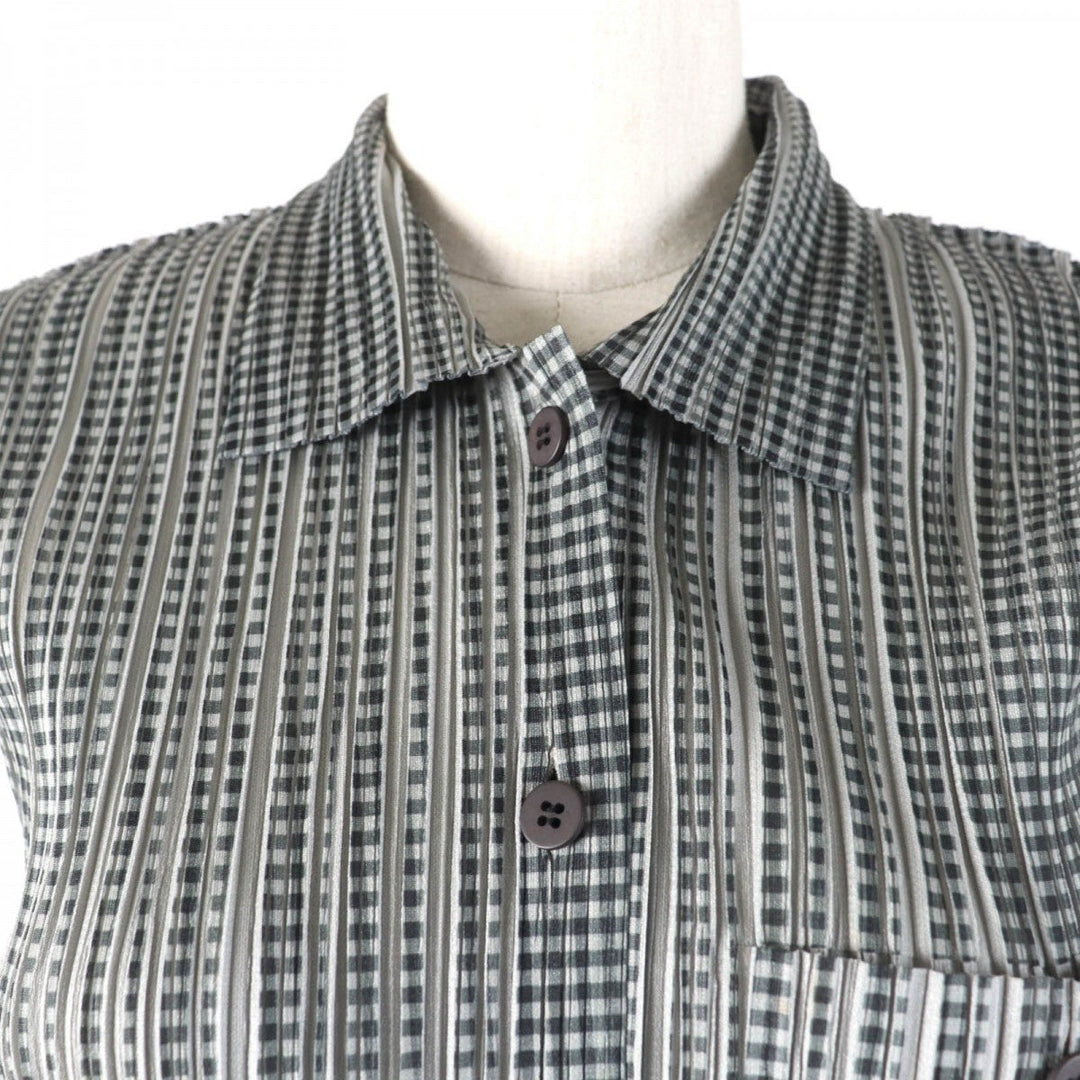 PLEATS PLEASE setup PP22-JE851 PP22-JG855 Main: 100% polyester gray Women Used Authentic