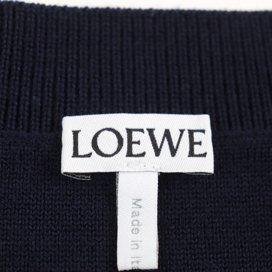 LOEWE knit H526Y14KEE Main: 92% wool, Main: 7% polyamide, Main: 1% elastane Navy mens XL Used Authentic