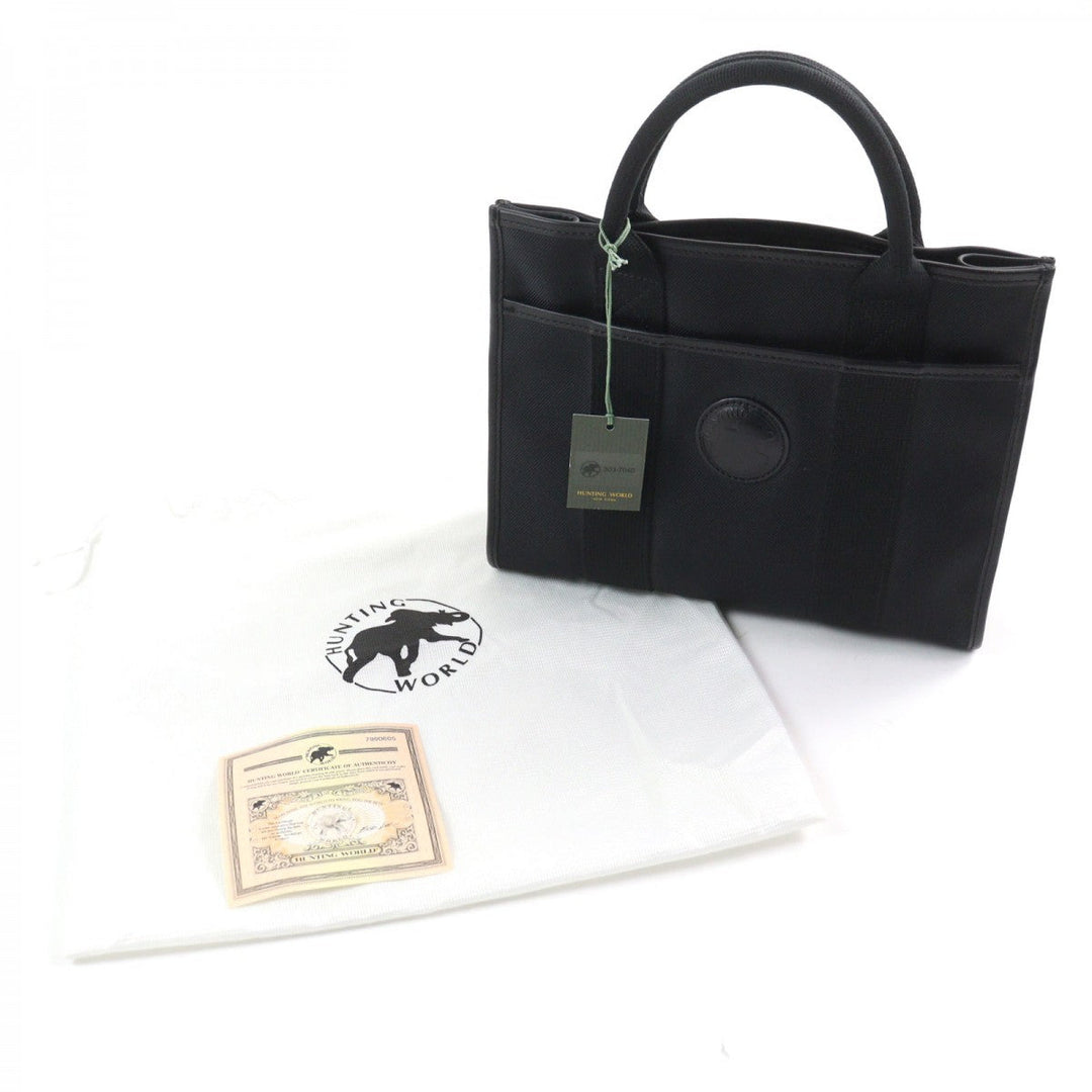 HUNTING WORLD Handbag Main: Canvas, Part: Leather black Safari Today mens Used Authentic