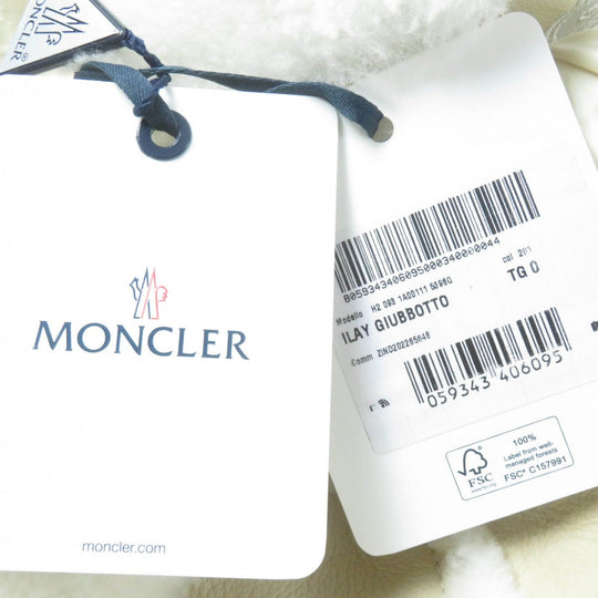 MONCLER Down jacket Main: 100% nylon, Lining: 100% nylon, Part: Mouton, Part: Sheepskin, Filling: 90% down Ivory ILAY Women Used Authentic