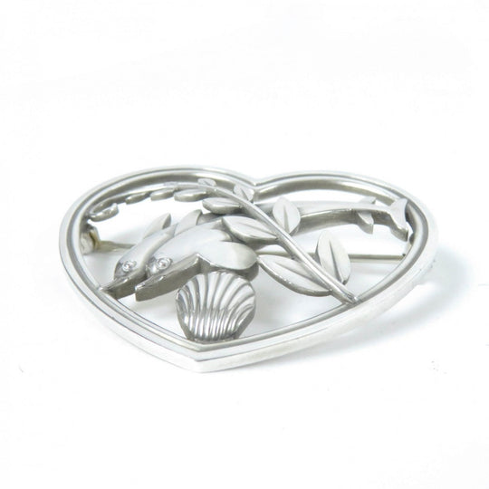 Georg Jensen Brooch 312 Main�FSV925 Silver Women Used Authentic