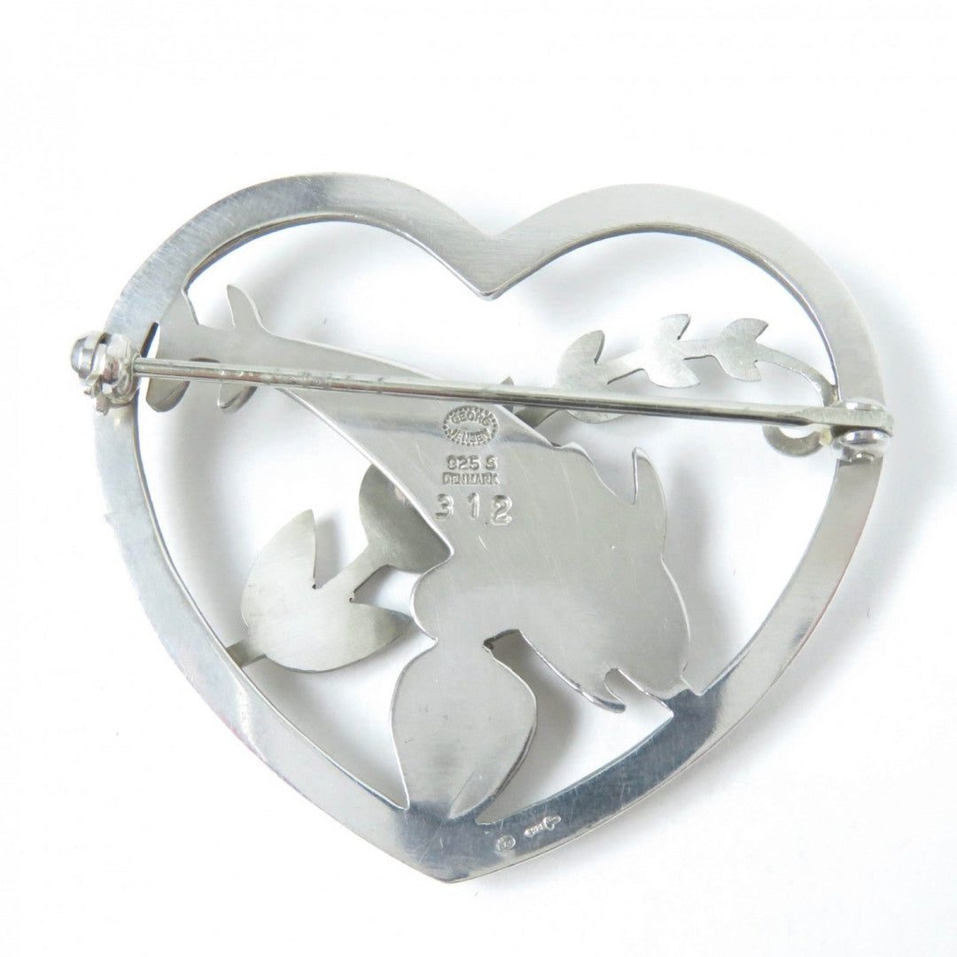 Georg Jensen Brooch 312 Main�FSV925 Silver Women Used Authentic