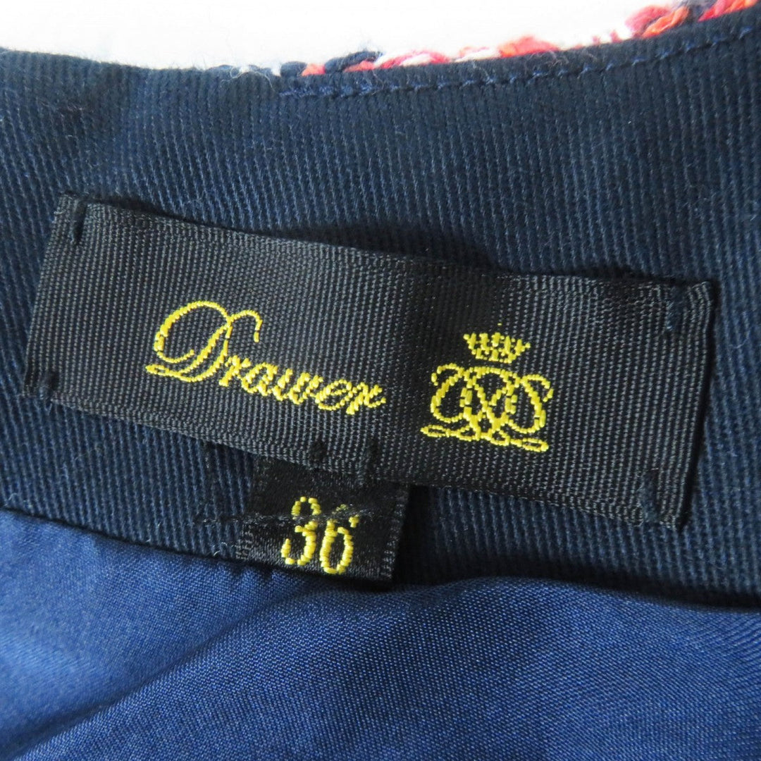 Drawer blouse 6521-299-0493 Main: 48% cotton, 15% rayon, 13% linen, 9% acrylic, 8% silk Red Navy Black White Women 36 Used Authentic