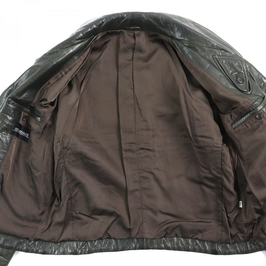 ISSEY MIYAKE leather jacket OCL22001 Outer: Sheepskin, Lining: 100% Cupra Dark green mens M Used Authentic
