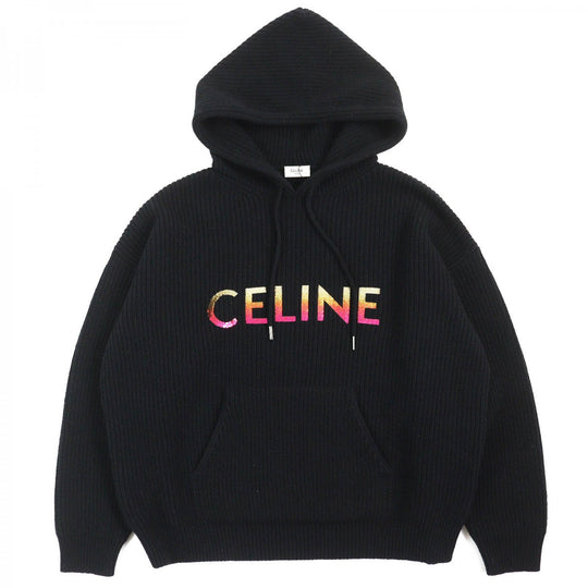 CELINE Hoodie 2A10X66Q Main: 100% wool black mens XS Used Authentic