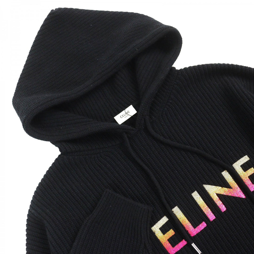 CELINE Hoodie 2A10X66Q Main: 100% wool black mens XS Used Authentic