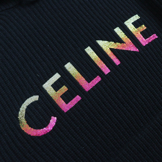 CELINE Hoodie 2A10X66Q Main: 100% wool black mens XS Used Authentic