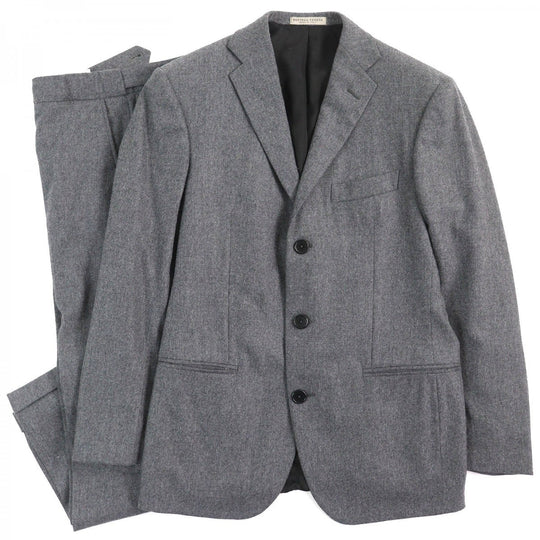 BOTTEGAVENETA suit 325166 Outer material: 87% wool, Outer material: 12% angora, Outer material: 1% polyurethane, Lining: 100% cupra gray mens Top=44, Pants=46 Used Authentic