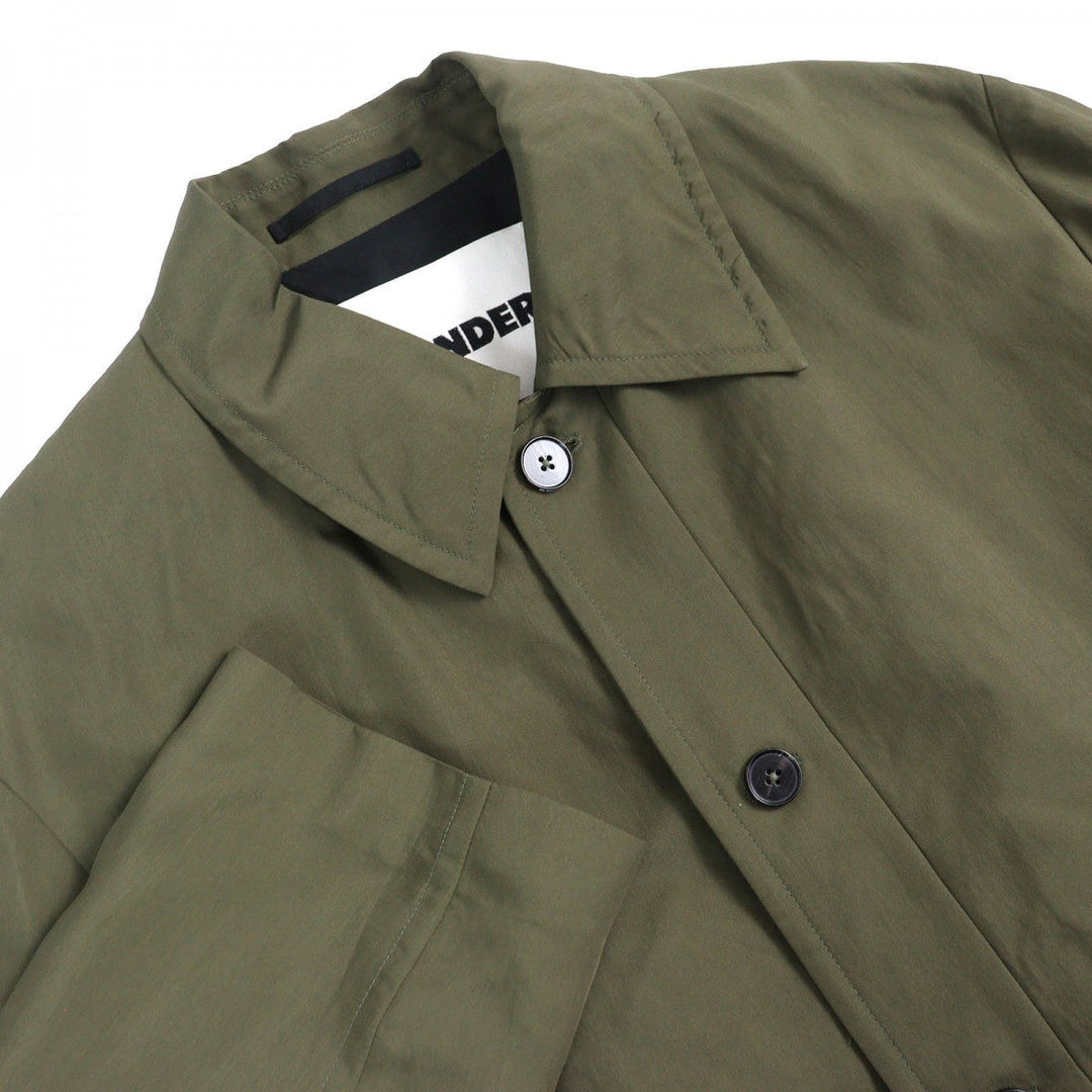 JIL SANDER Stainless collar coat JSMU470119 Outer: 67% rayon, Outer: 33% silk, Lining: 100% cotton, Sleeve lining: 100% cupra khaki mens 48 Used Authentic